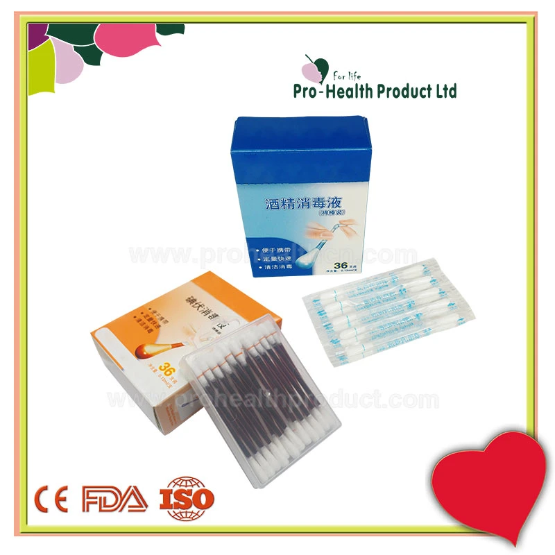 Disposable Sterile Alcohol Iodine Liquid Filled Medical Cleaning Cotton Swab