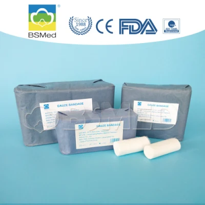 Bandage absorbant de rouleau de gaze de coton de 100% de consommables médicaux pour le soin de blessure