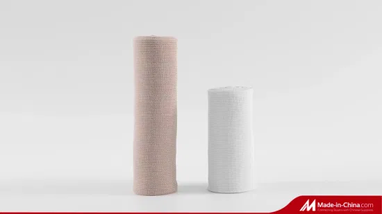 Bandage élastique médical de coton de compression de spandex d'OEM avec des agrafes